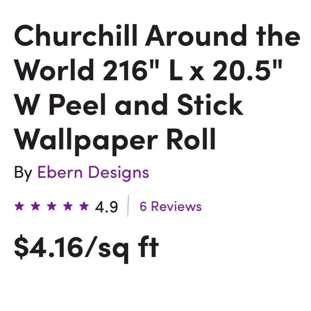 NWOT Peel & Stick wallpaper roll, 30.75 sq ft. - Picture 3 of 13